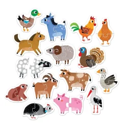 15 puzzles animales de la granja de 2 piezas<Banana Panda New