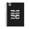 Agenda espiral cuarto Cool negro 2025-2026 día página<Finocam Online