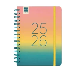 Agenda espiral cuarto Cosmo Iris 2025-2026 semana vista horizontal<Finocam Clearance