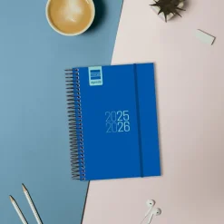 Agenda espiral E8 azul 2025-2026 día página<Finocam Hot