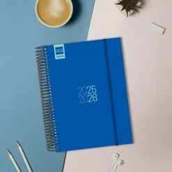 Agenda espiral E10 azul 2025-2026 día página<Finocam New