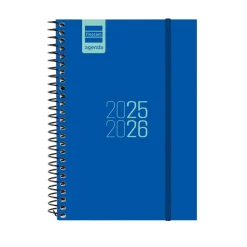 Agenda espiral E8 azul 2025-2026 semana vista horizontal<Finocam New