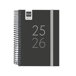 Agenda espiral octavo secundaria 2025-2026 negro día página<Finocam Discount