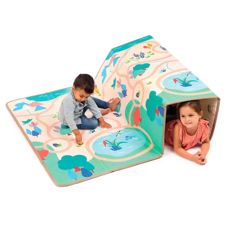Alfombra de juegos plegable y reversible 195x145cm.<Ludi Best