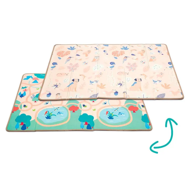 Alfombra de juegos plegable y reversible 195x145cm.<Ludi Best