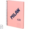 Bloc A5 tapa dura cuadro 5x5mm 80 hojas rosa serie 1918<Milan Hot