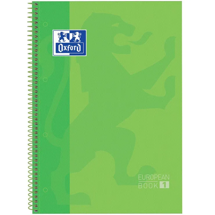Bloc A4 verde manzana cuadro 5mm. 80 hojas Europeanbook<Oxford Best