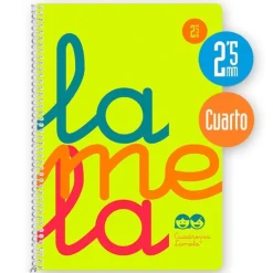 Bloc cuarto cuadrovía 2,5mm. 80 hojas tapa polipropileno amarillo flúor<Lamela New