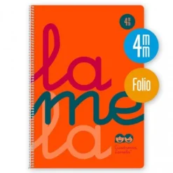 Bloc folio cuadrovía 4mm. 80 hojas tapa polipropileno naranja flúor<Lamela New
