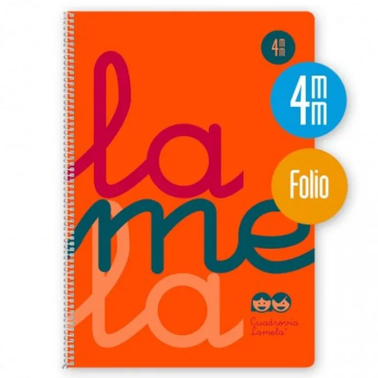 Bloc folio cuadrovía 4mm. 80 hojas tapa polipropileno naranja flúor<Lamela New