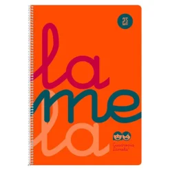 Bloc folio cuadrovía 2,5mm. 80 hojas folio tapa de polipropileno naranja flúor<Lamela Outlet