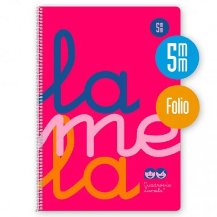 Bloc folio cuadrovía 5mm. 80 hojas tapa polipropileno rosa flúor<Lamela Clearance