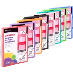 Carpeta A4 con 30 fundas Archivex PP colores surtidos<Carchivo New