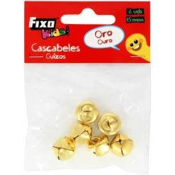 Cascabeles dorados 15mm blíster 6 uds.<Grafoplas Discount