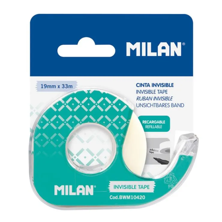 Cinta adhesiva invisible 19mm.x3m.<Milan Discount