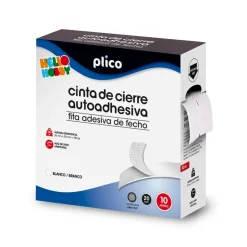 Cinta de velcro autoadhesiva blanca 10m x 20mm.<Plico New