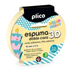 Cinta espuma adhesiva 3D doble cara 155mmx2m<Plico Discount