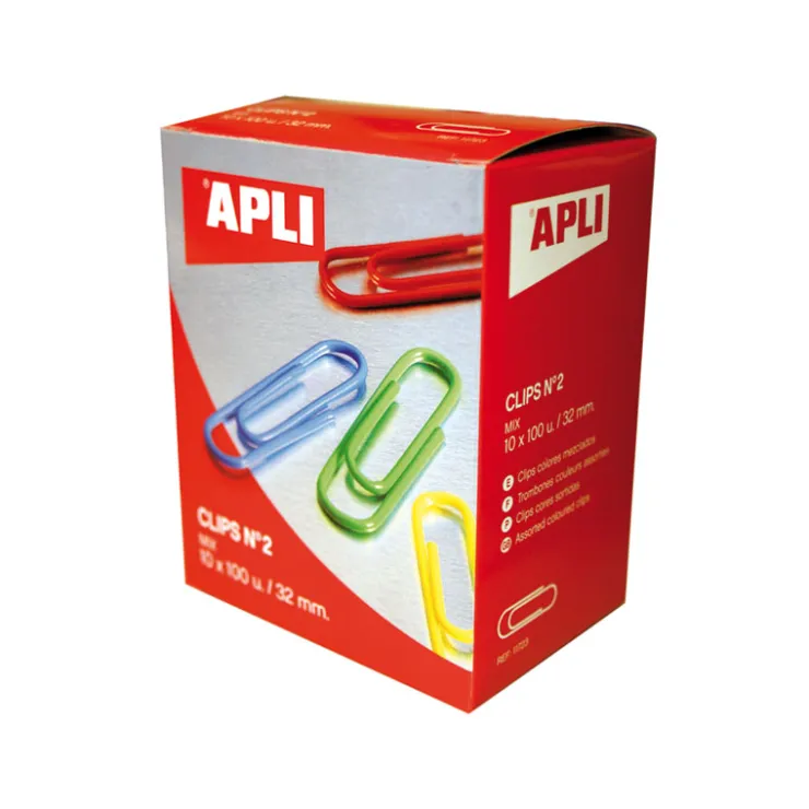 Clips de colores 100 unidades 32mm<Apli New