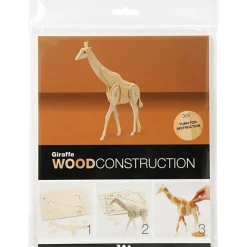 Construcción de madera para ensamblar jirafa 3D<Creativ Company