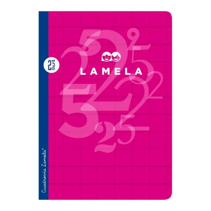 Cuaderno A4 cuadrovía 2,5mm. 50 hojas tapa cartoncillo plastificado colores surtidos<Lamela Online