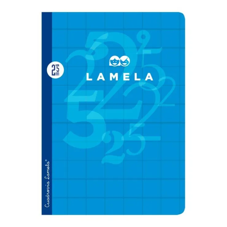 Cuaderno A4 cuadrovía 2,5mm. 50 hojas tapa cartoncillo plastificado colores surtidos<Lamela Online