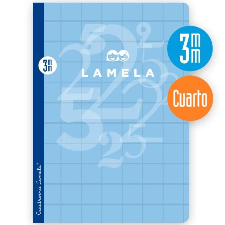 Cuaderno cuarto cuadrovía 3mm. 50 hojas tapas de cartoncillo plastificado colores surtidos<Lamela Clearance