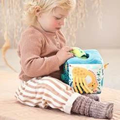 Cubo tela actividades sonidos selva<Lilliputiens