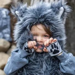 Disfraz lobo 3-4 años sudadera con capucha y guantes<Great Pretenders Online
