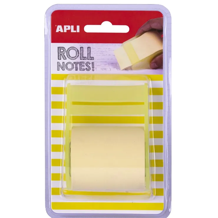 Dispensador notas adhesivas amarillo 50mm x 8m<Apli Hot