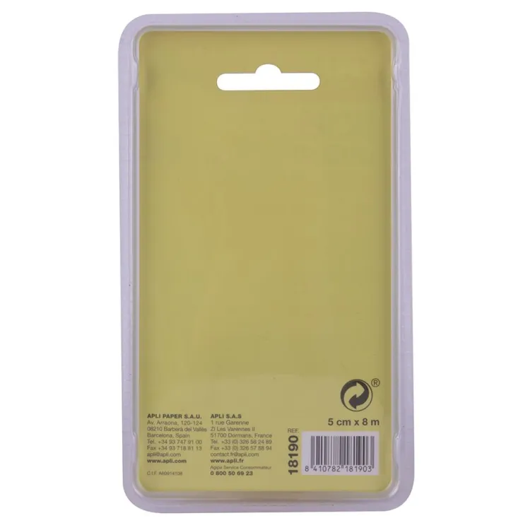 Dispensador notas adhesivas amarillo 50mm x 8m<Apli Hot