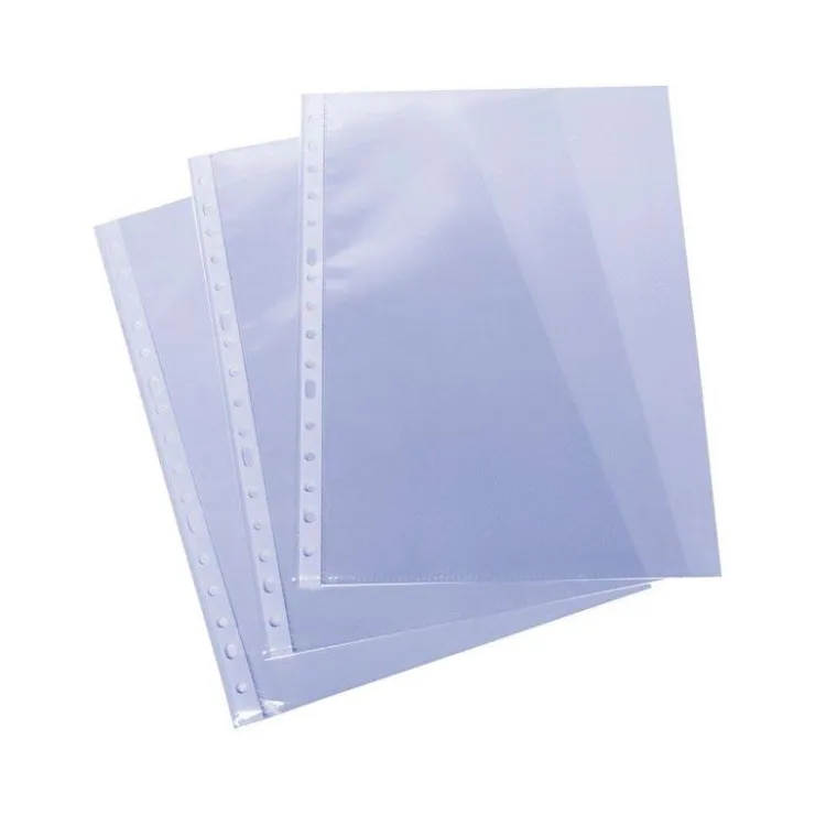 Funda transparente tamaño folio con multitaladro 100 unidades<Esselte Discount