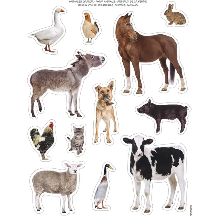 Gomets animales de granja 2 láminas<Apli Online