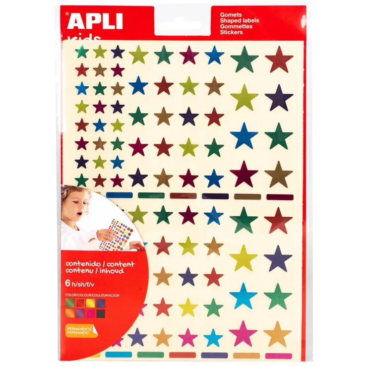 Gomets estrellas 6 láminas<Apli Online