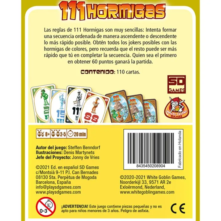 Juego de cartas 111 hormigas<SD Games Discount
