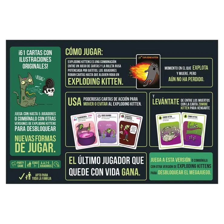 Juego de cartas Zombie kittens<Asmodee New