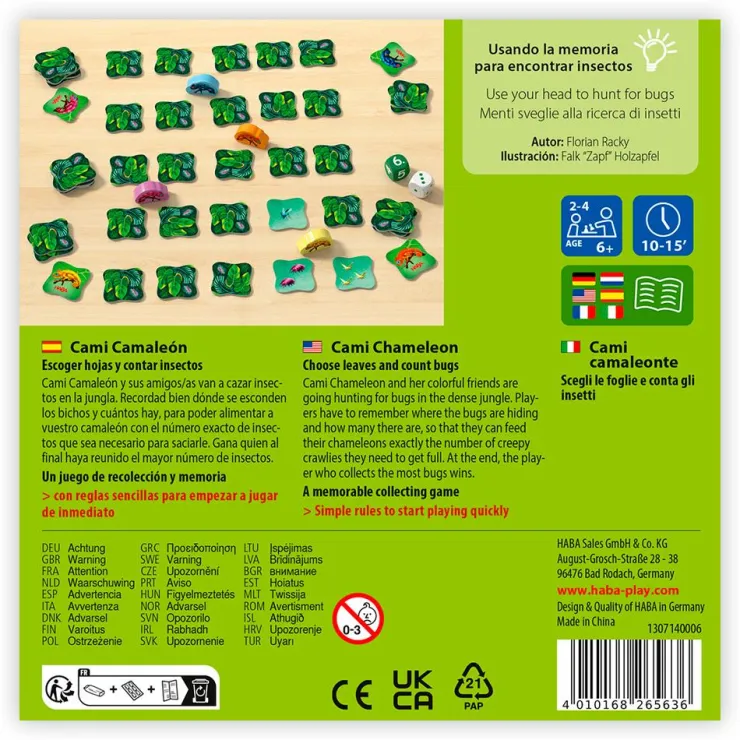 Juego de memoria Cami camaleón<Haba Hot