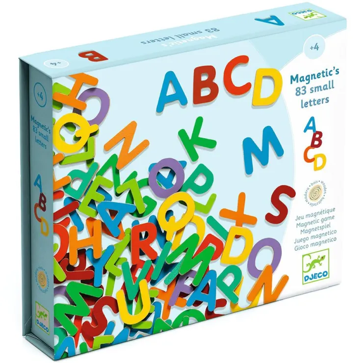 Letras magnéticas mayúsculas de madera 83 piezas<Djeco Discount