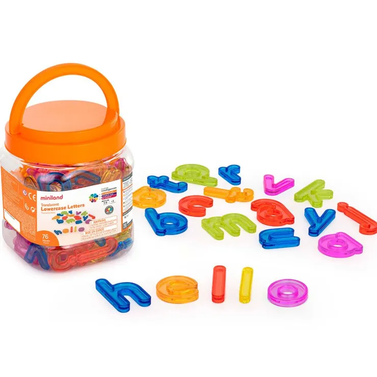 Letras minúsculas translúcidas 76pzas para mesa luz<Miniland Discount