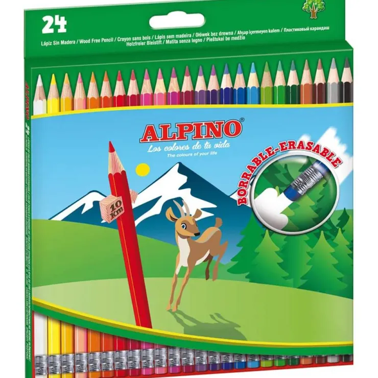 Lápiz color borrable 24 colores<Alpino