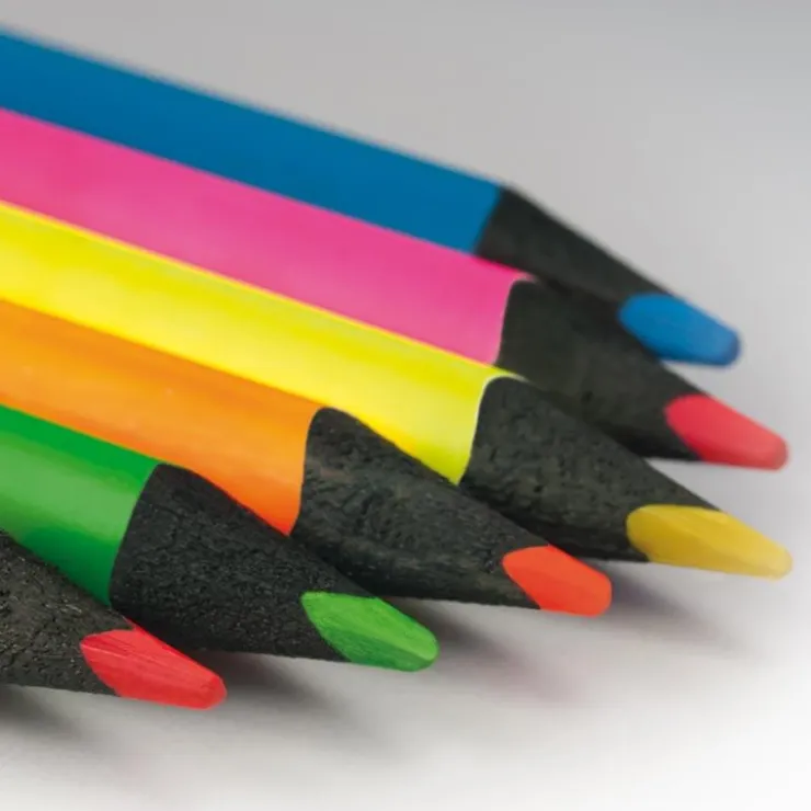 Lápiz color fluorescente 6 colores<Milan Online