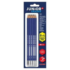Lápiz Junior grafito con goma 8 unidades más 4 gratis<Alpino