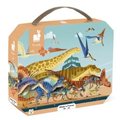 Maletín puzzle panorámico dinosaurios 100 piezas<Janod