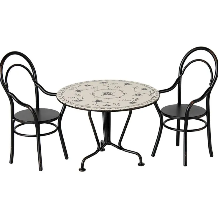 Mesa de comedor con 2 sillas para ratones<Maileg Clearance