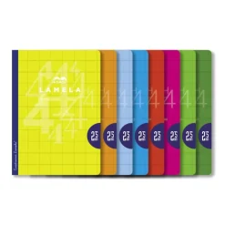 Pack de 5 cuadernos folio cuadrovía 2,5mm. 50 hojas tapa cartoncillo plastificado colores surtidos<Lamela Best