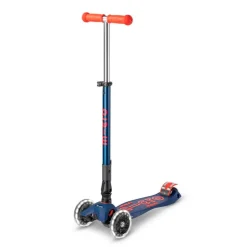 Patinete Maxi Deluxe plegable Led azul y rojo<Micro Clearance