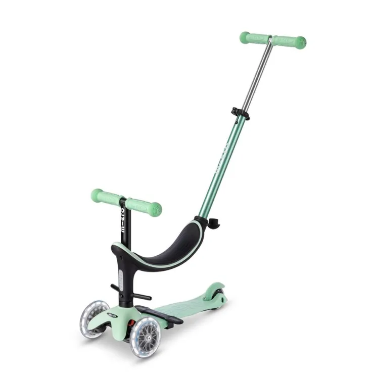 Patinete Mini 4en1 Deluxe LED menta Mini2Grow<Micro Best