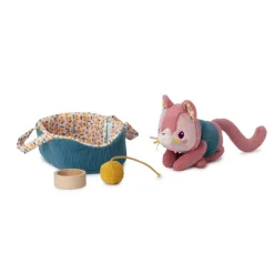 Peluche gata Jeanne con cesta y accesorios tela<Lilliputiens