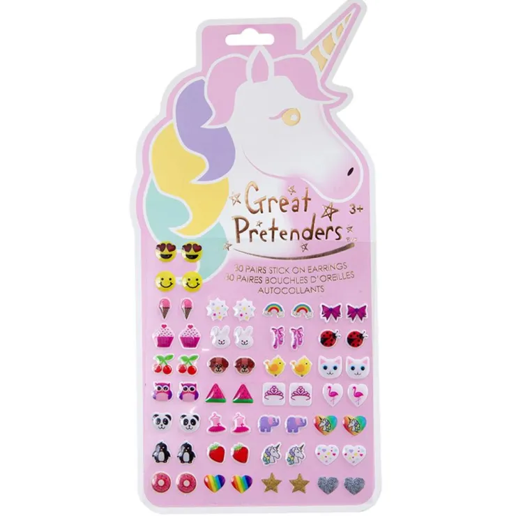 Pendientes adhesivos unicornios - 30 pares<Great Pretenders New