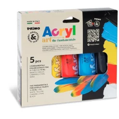 Pintura acrílica set 5 colores en tubo de 75ml<Primo Sale
