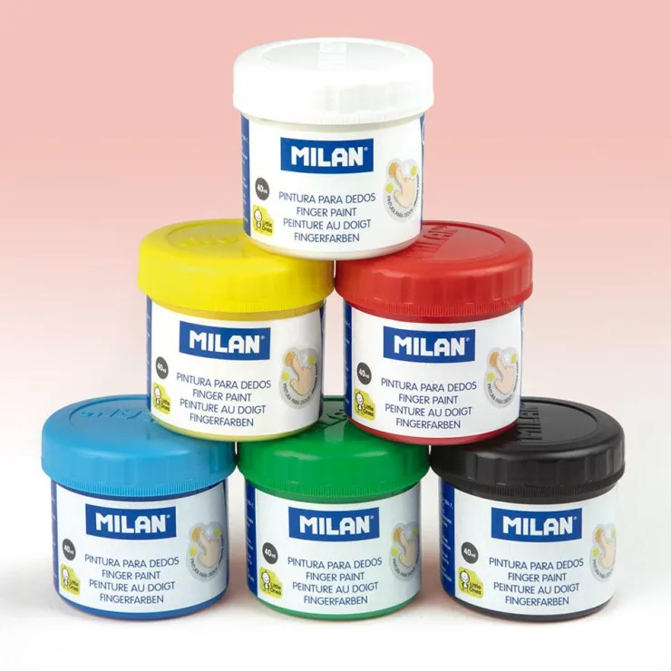 Pintura de dedos 6 colores 40ml.<Milan Best